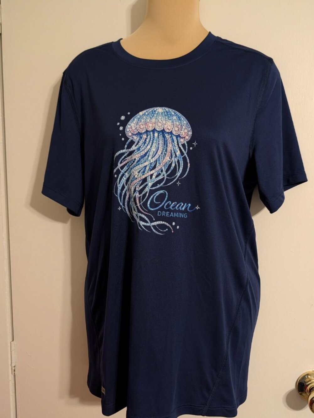 Jockey Unisex Small Navy Jersey w/Jellyfish~Ocean Vibes